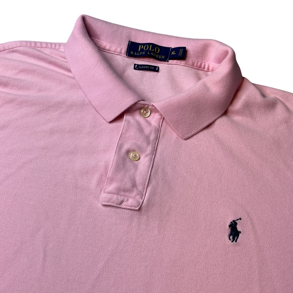 Polo Ralph Lauren Polo Shirt Mens XL Classic Fit Pink Short Sleeve Pony Logo